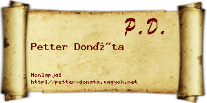 Petter Donáta névjegykártya